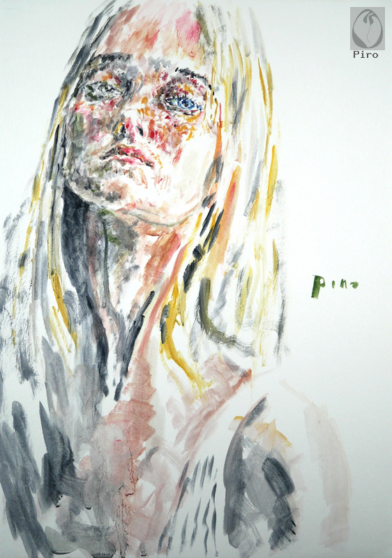 oil on paper - olio su carta di Piro